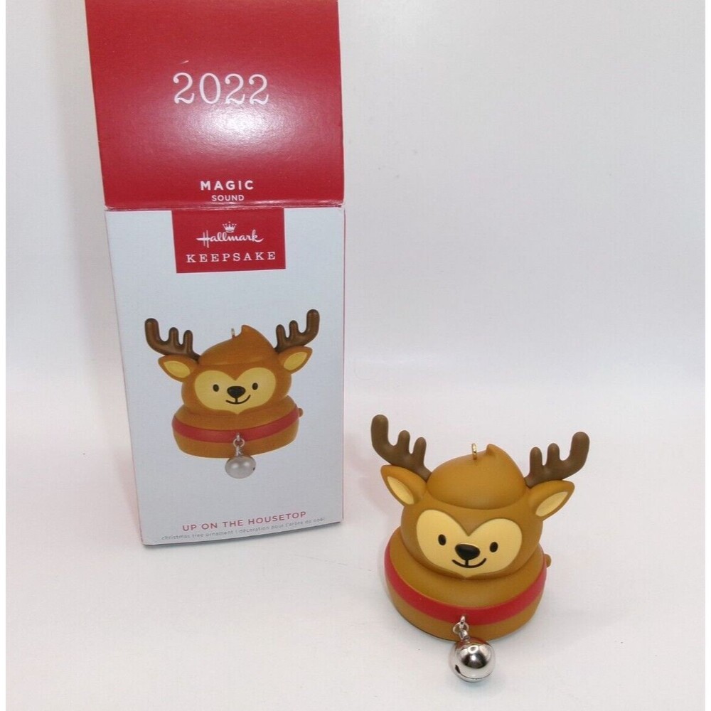 Hallmark Up On The Housetop (Rude) Reindeer Magic Sound 2022 Ornament See Video
